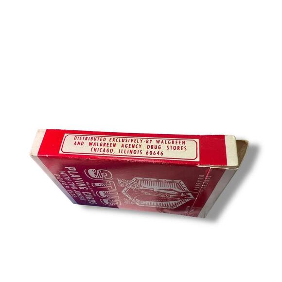 Vintage Stud Playing Cards Poker Size w/ 2 Jokers Red Box Linen USA Walgreens - Picture 5 of 5